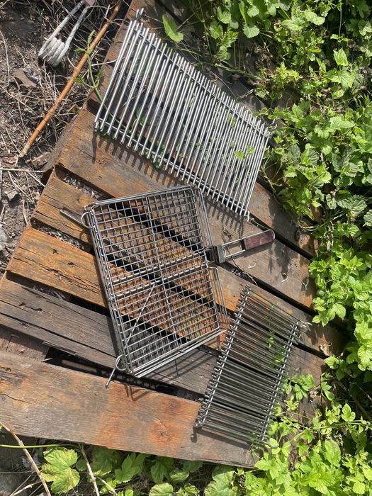 Решітка нержавійка гриль для барбекю 30х40х4/решетка сетка для мангала