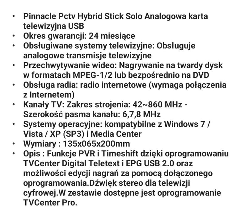 Tuner TV do komputera PCTV systems340e es 1145