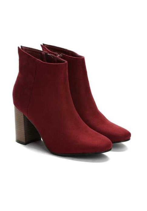 botki  zamszowe bordowe rozm. 36 nowe Okazja-Tanio