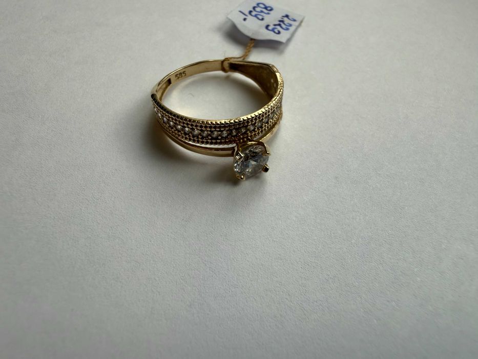 piękny złoty pierścionek p. 585 / 14 karatów, r. 15