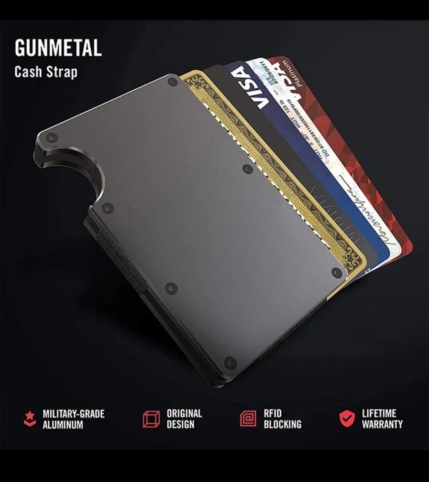 Carteira porta cartões em alumínio com RFID