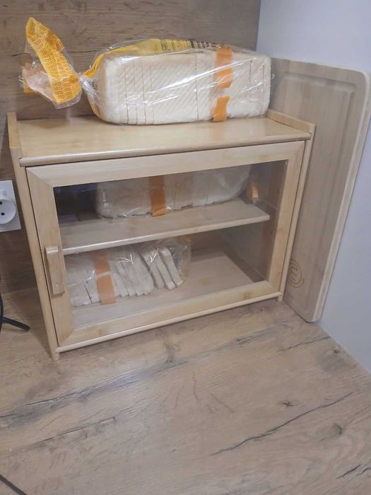 Duży Chlebak Bambusowy More&Deco Dwupoziomowy Pojemny Nowoczesny