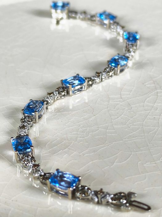 Luksusowa Bransoletka Le Vian z brylantami 2,20ct i topazami / certyfikat