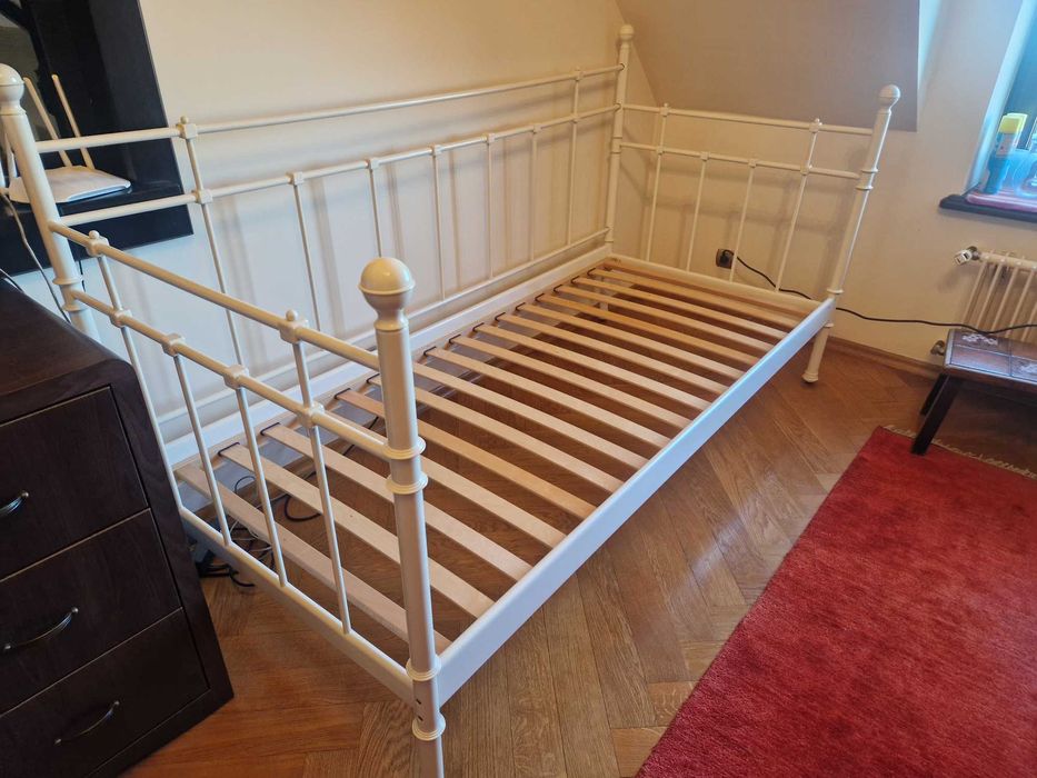 Łóżko metalowe białe nieużywane