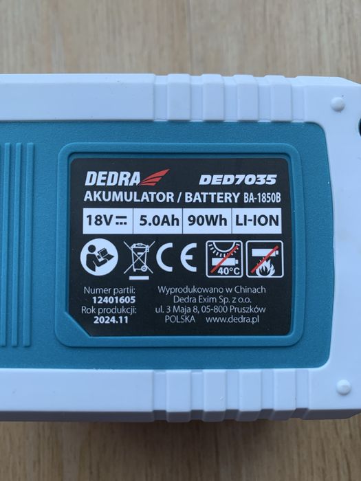 Akumulatror DEDRA 18V 5.0Ah 90Wh li-on DED7035 do kosiarki nowy