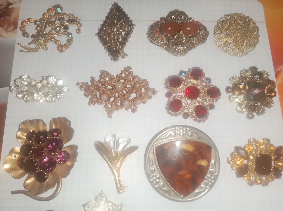 Брошь винтажная позолота