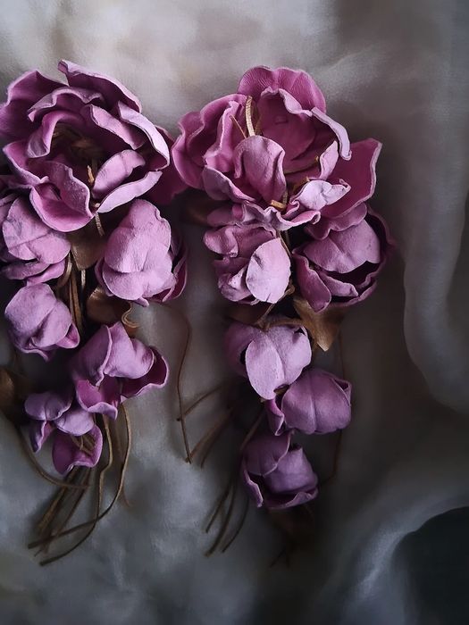Kolczyki skorzane, handmade,boho, xxl, orygibalne, unikatowe, 3d