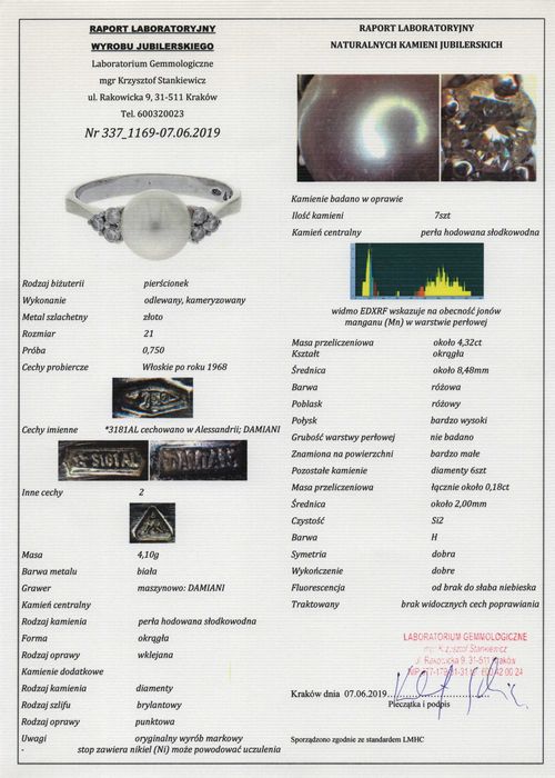 Diamentowy Złoty Pierścionek - 18K 4,10g - DAMIANI - KRAKÓW