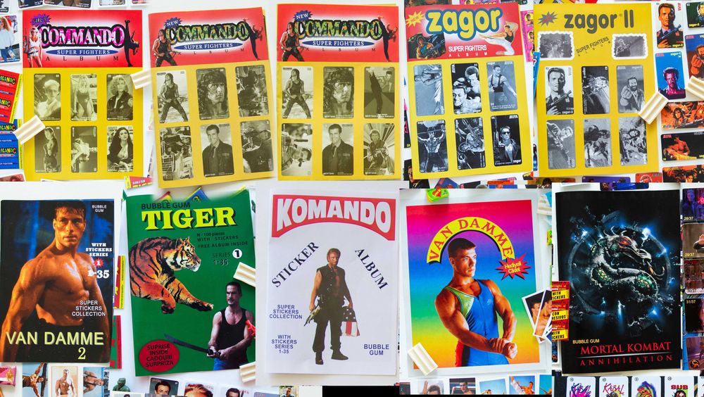 Наклейки commando van damme mortal kombat zagor bifa жвачки 90х