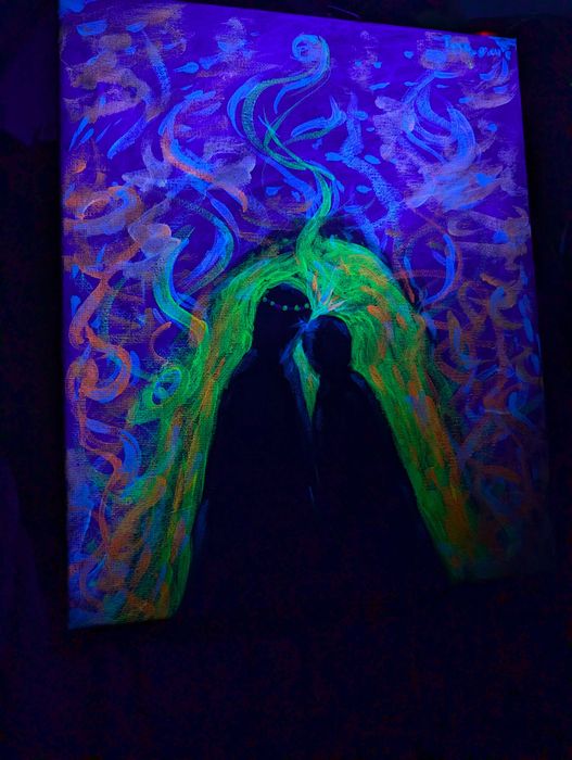 Obraz neonowy UV fluorescencyjny rękodzieło Warszawa