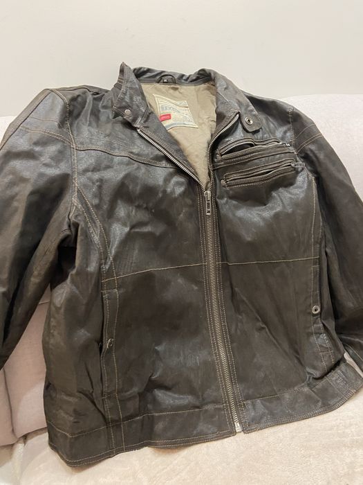 Kurtka skórzana, brazowa.