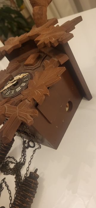 Zegar z kukółką drewniany