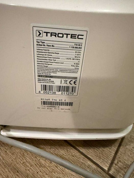 Осушувачь повітря Осушитель Trotec TTK 65E