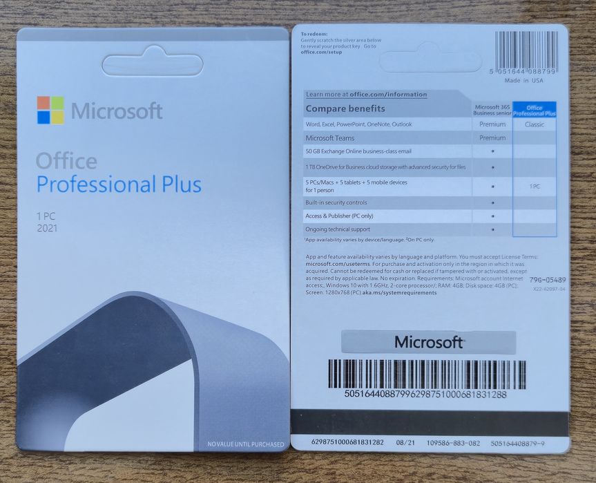 Office Professional Plus 2021 | Активаційна карта | 1 ПК | Безстрокова