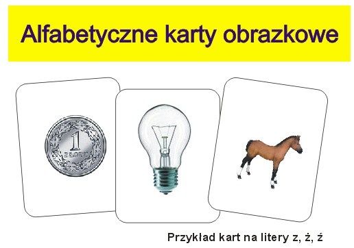 Alfabetyczne karty obrazkowe z Warsztatu Montessori
