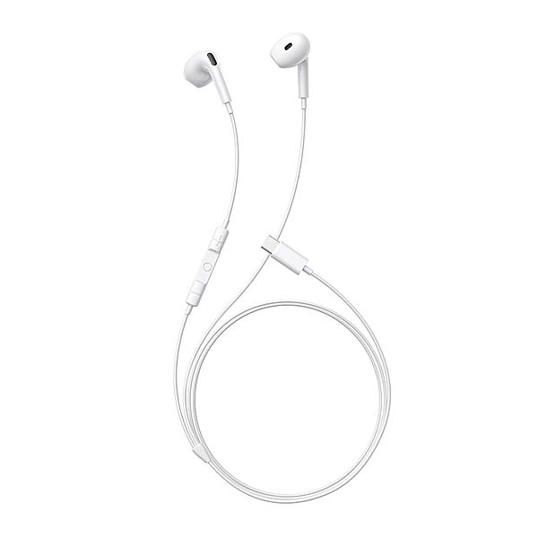 Słuchawki Baseus Encok CZ19 z USB-C przewodowe douszne - białe