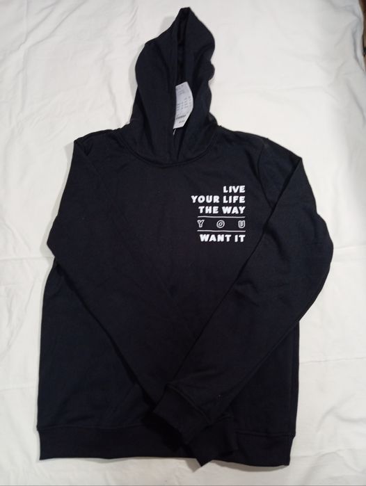 Толстовка худі кофта чорна с написом