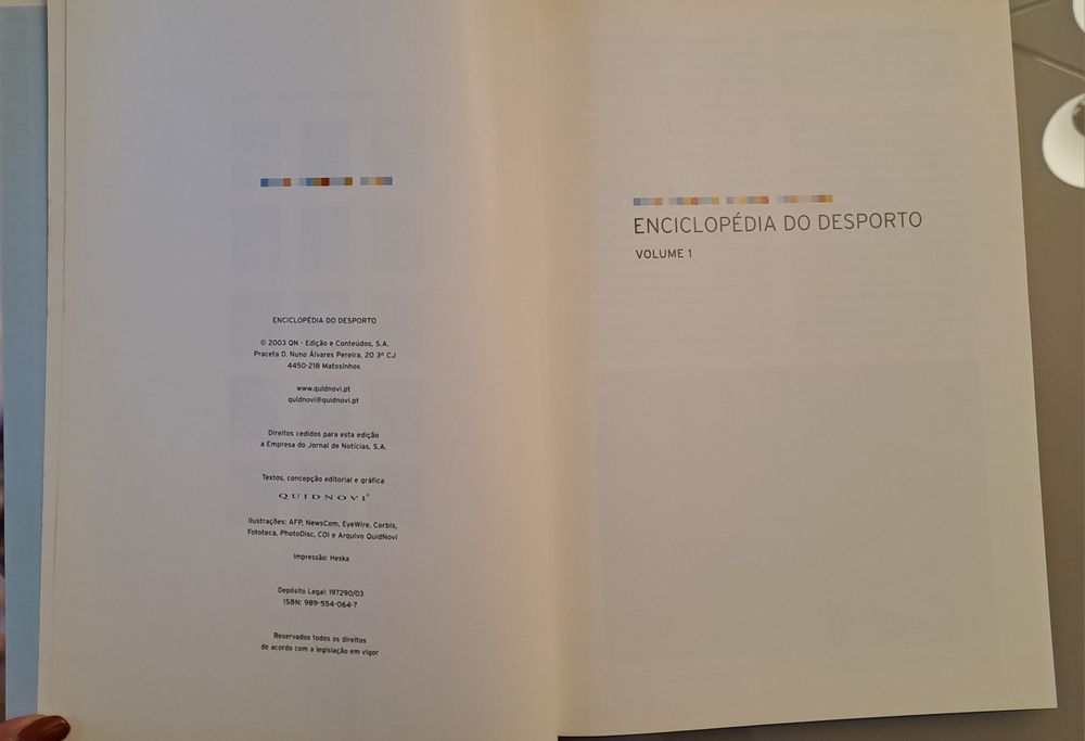 Livro "Enciclopédia do Desporto - Vol. 1".