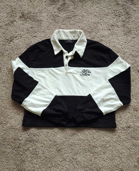 Bluza z kołnierzem typu rugby oversize cropped Bershka rozm. S