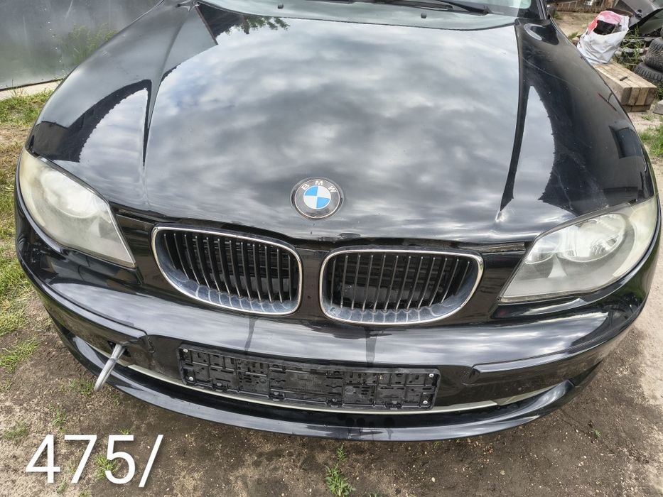 BMW e81 E87 przód kompletny maska lampy zderzak błotniki 475 Black sapphire metalic