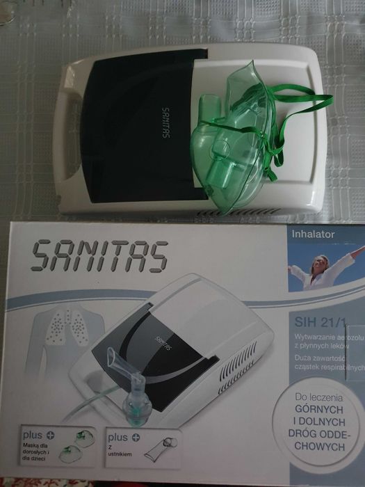 Inhalator dla dzieci i dorosłych Sanitas SIH 21. GRATIS KOŃCÓWKI.