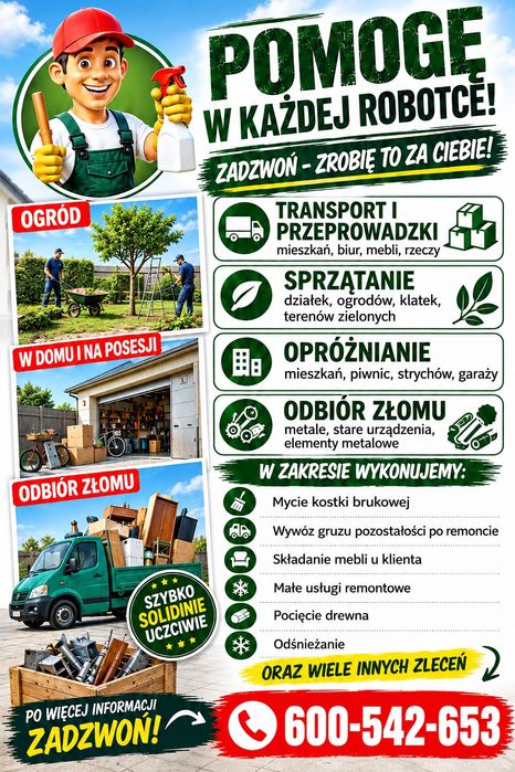 Transport/ sprzątanie/ utylizacja/odbiur złomu