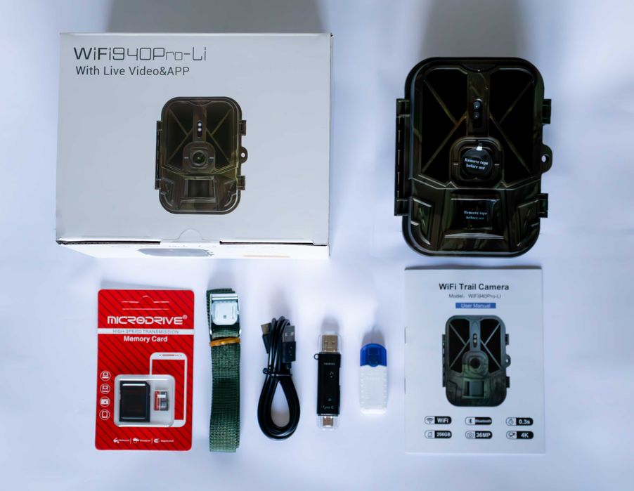 Фотопастка WiFi940PROLI із Wi-Fi/Bluetooth + картка пам'яті + аксес.