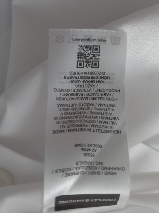 Koszula wizytowa biała męska XL bawełna 100% Van Graff