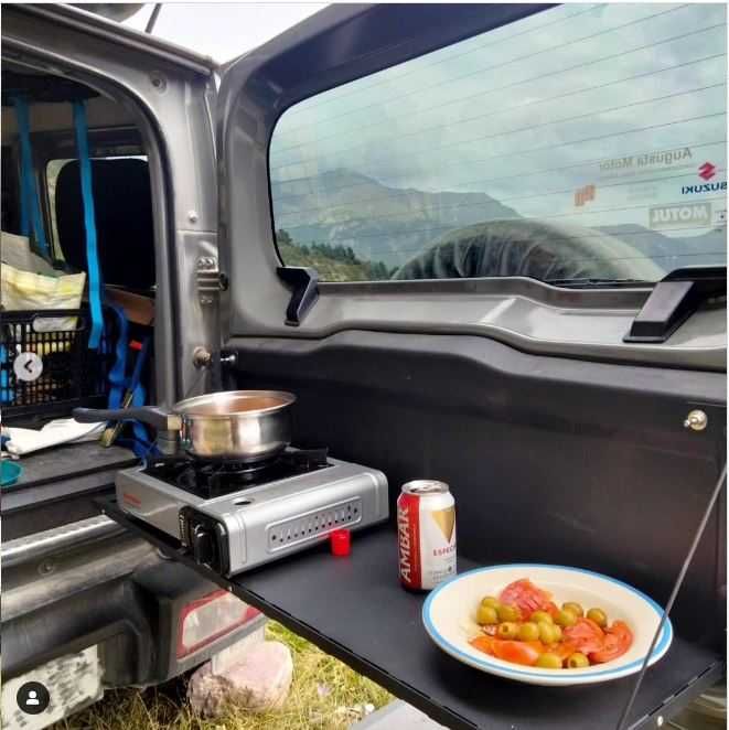 Стіл на двері багажника в авто відкідний та розкладний