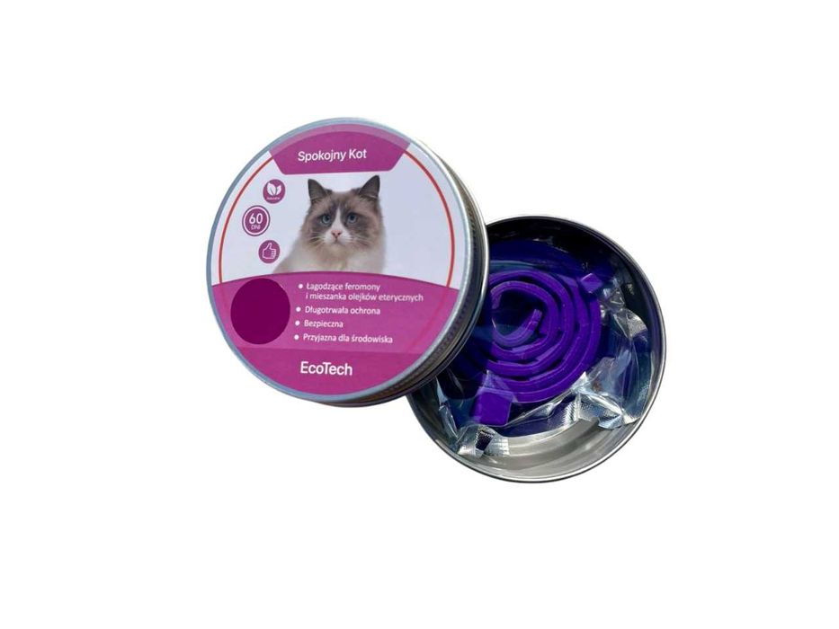Obroża Dla Kota Uspokajająca Feromonowa Antystresowa 38 Cm Fioletowa
