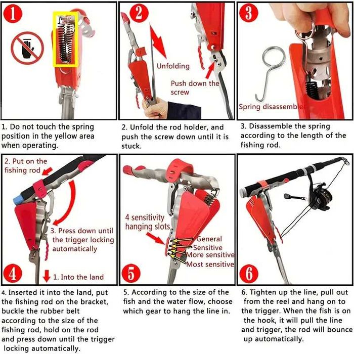 Suporte De Vara Automática De Pesca De Aço Inoxidável