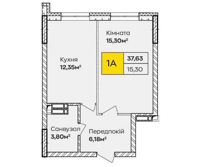 1-к квартира в Києві від забудовника. Розстрочка на 30 місяців — лише 26 341 грн/міс!