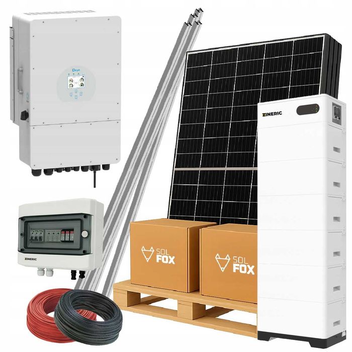 Zestaw Fotowoltaiczny Hybrydowy 10kW Dach Skośny Ja Solar Deye HV