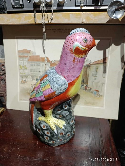 Faisão Porcelana Chinesa Antiga Carimbado