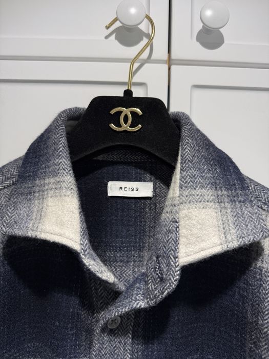 Reiss тепла вовняна сорочка куртка в клітинку