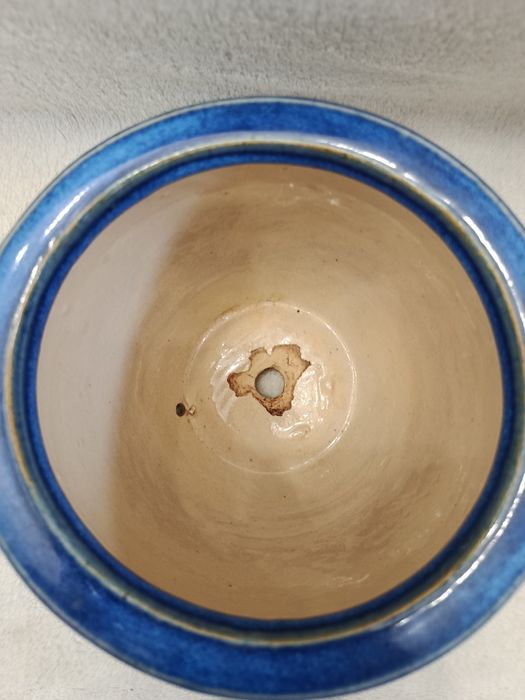 Niebieska mrozoodporna ceramiczna doniczka - średnica 13 cm