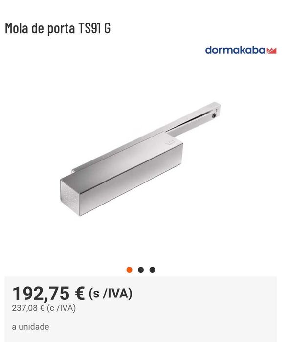 Mola TS91G DORMAKABA para porta corta fogo