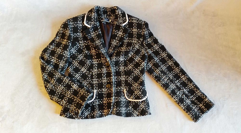 Marynarka/Żakiet czarno-białą krata rozm. 36 / S  WYSYŁKA GRATIS