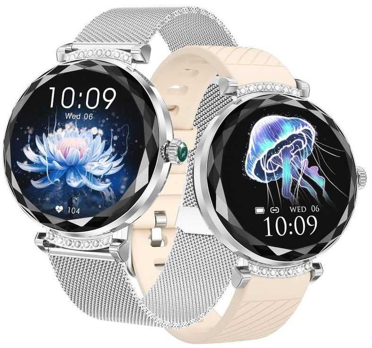 Smartwatch damski 1,19'' IP68 2 paski w zestawie Niolina