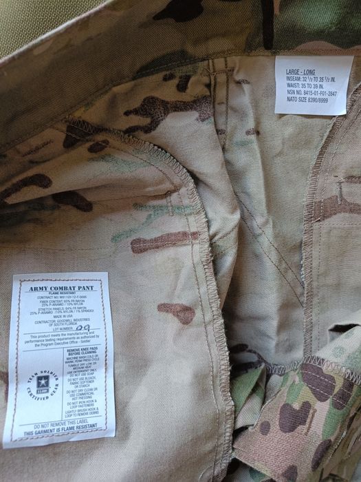 Брюки армии США Army Combat Pants FR OCP/Multicam M/S, L/L