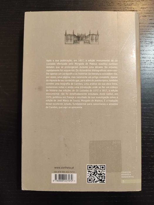 (Env. Incluído) O Morgado de Mateus Editor de os Lusíadas