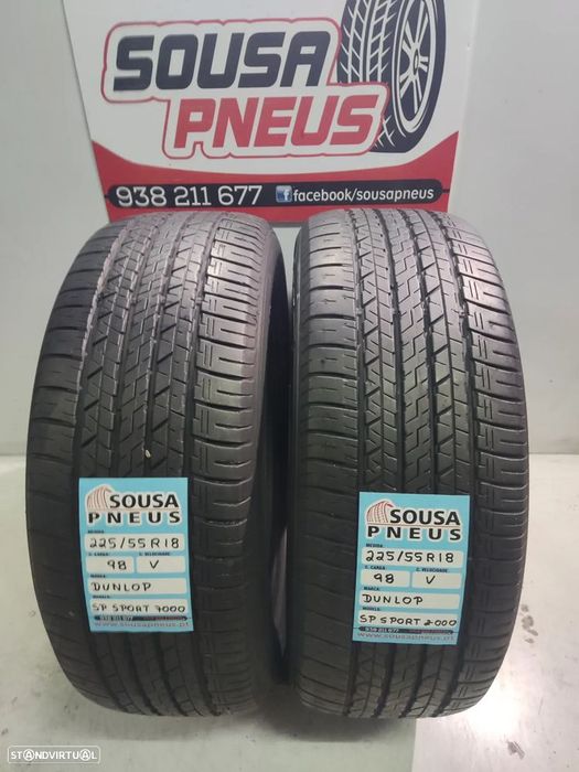 2 pneus semi novos dunlop 225-55r18 oferta dos portes