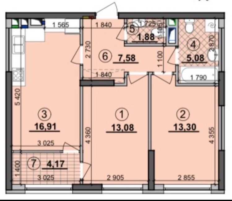 2-rooms apartment apartment by the address (area 63 m²) - Atlanta.ua - photo 2