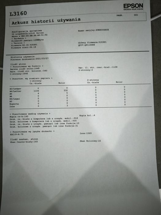 Drukarka Epson L3160 EcoTank