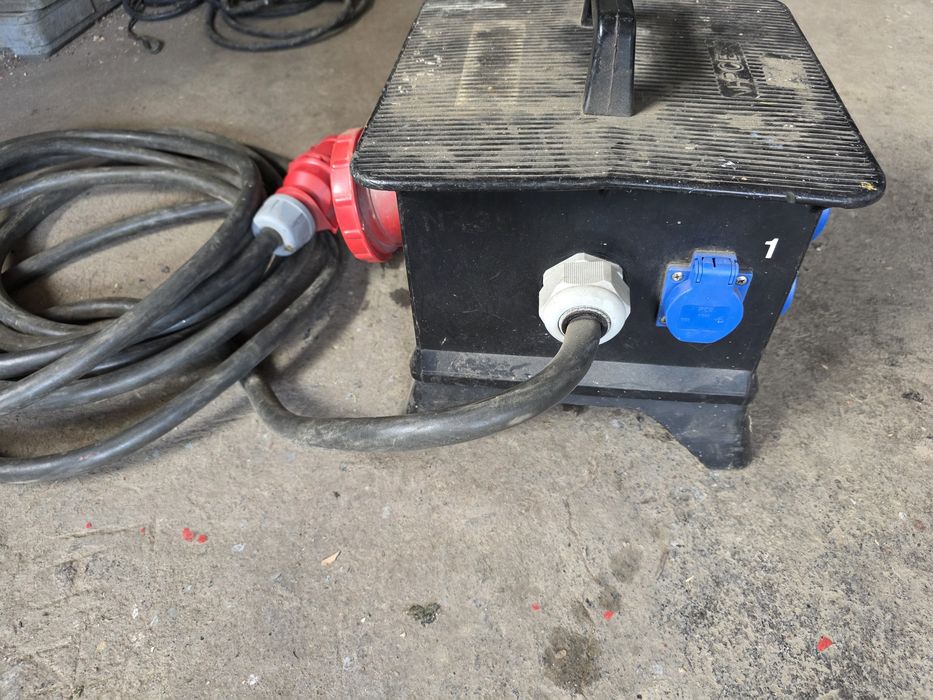 Rozdzielnica budowlana gumowa as-Schwabe M2 22kW | Kabel 8m + RCD | Stan BDB