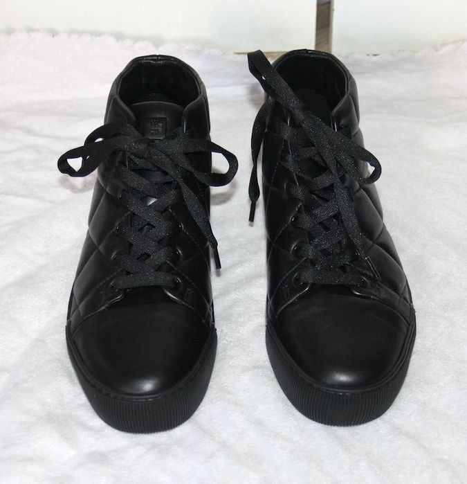 hogl skóra naturalna skórzane czarne sneakersy trampki pikowane 39 6