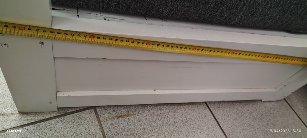 Sofá cama branco e cinzento