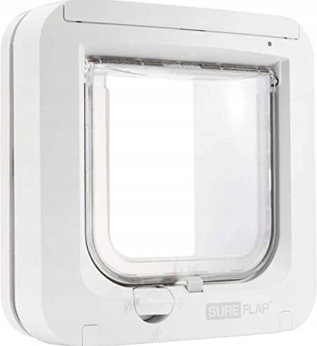 Drzwiczki wahadłowe dla kota psa SureFlap 21 x 21 cm białe odczyt chip