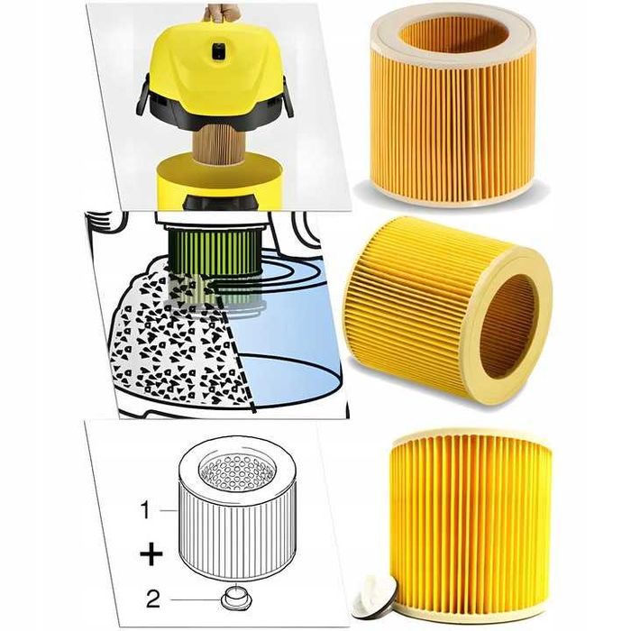 10x Worki Filtr Odkurzacza Karcher Wd3 Se4001 Syntetyczne Flizelinowe