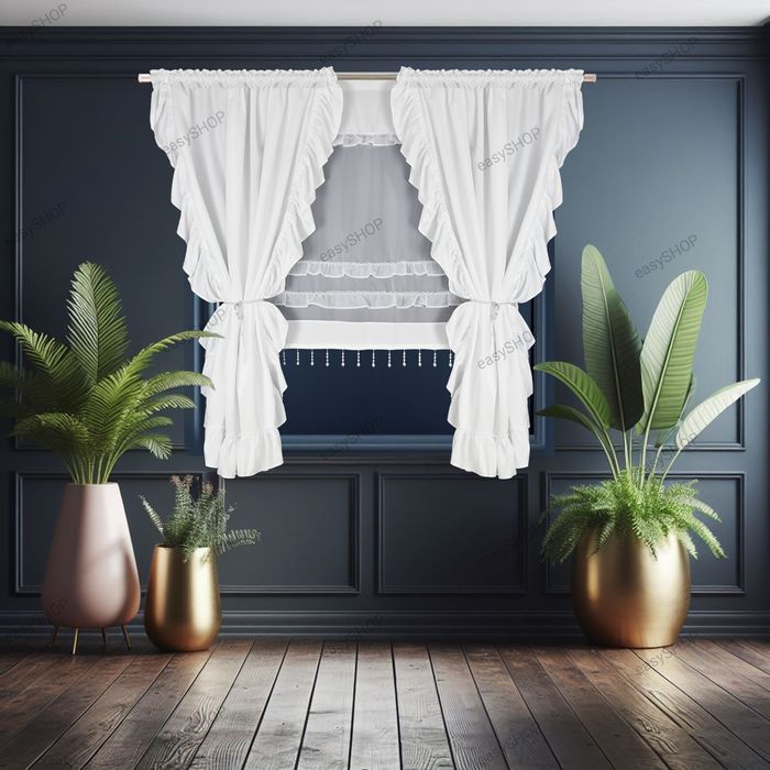 Biały Panel i 2 zasłony z mikrofibry